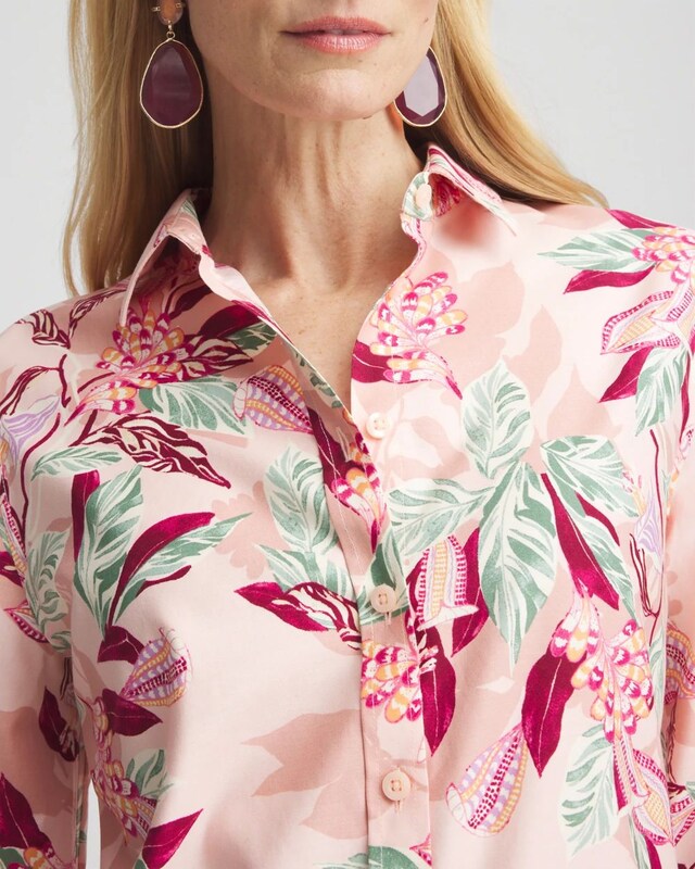 No Iron Sateen Floral Shirt - image 4
